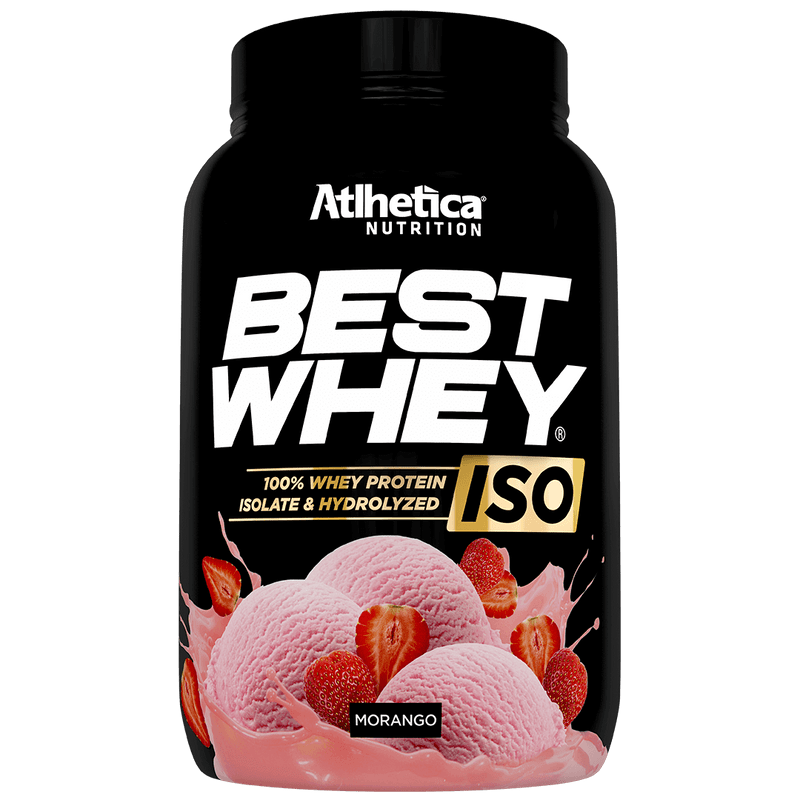 BEST WHEY ISO - POTE / 900G - MORANGO / ATLHETICA NUTRITION / PROTEINA