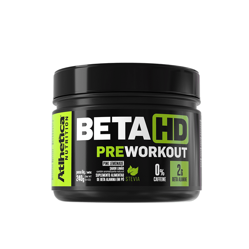 BETA HD 0% CAFEINA - POTE / 240G - PINK LEMONADE COM STEVIA / ATLHETICA NUTRITION / PRE-TREINO