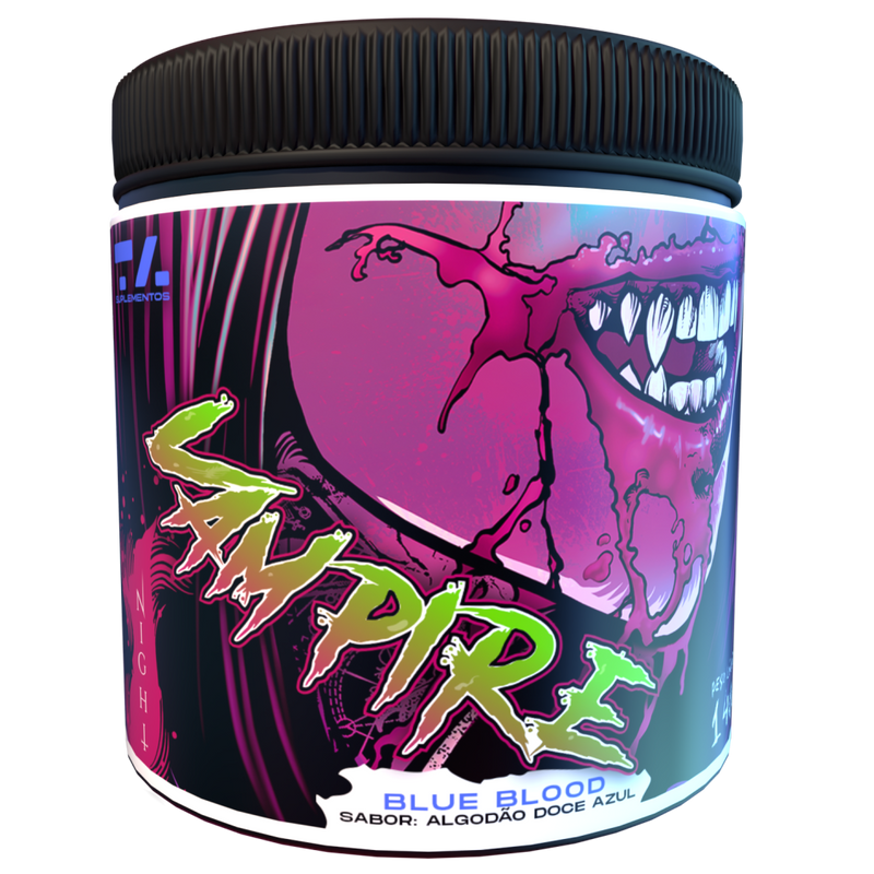 VAMPIRE NIGHT - POTE / 140G - ALGODAO DOCE (BLUE BLOOD) / TA SUPLEMENTOS / PRE-TREINO