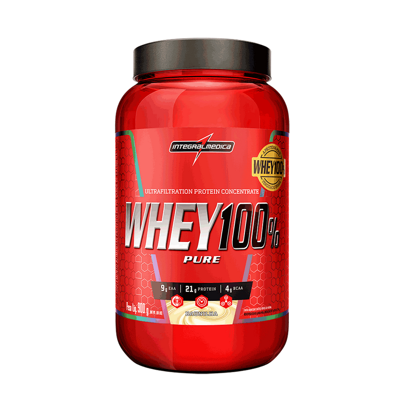 WHEY 100% PURE - POTE / 900G - BAUNILHA / INTEGRALMEDICA / PROTEINA